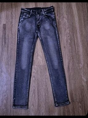 Men's Skinny Washed Black Jeans - Modern Stretch Fit